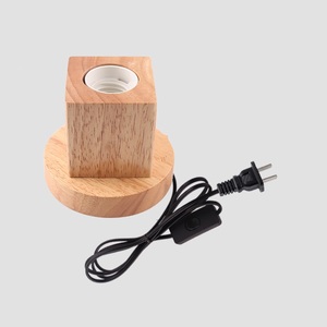 Đui Đèn Bàn Gỗ Cổ Điển E27 Đui Đèn Để Bàn Cổ Điển Đui Đèn Bàn Cạnh Giường Cắm Chuẩn Châu Âu Đèn Để Bàn Gỗ Trang Trí - Product Image 1