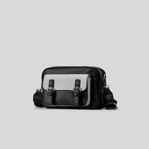 Bolso Bandolera Unisex de Moda Retro-Chic Bicolor Estilo Mensajero Nacional con Cierre de Cremallera Impermeable para Uso Casual - Product Image 1