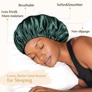 بونيه للمجارف فضفاضة مخصصة قابلة للتعديل مزدوجة الوجهين طقم غطاء من الساتان مع سكرونشي بيع بالجملة للنساء - Product Image 4