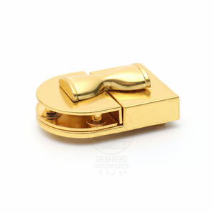 Accesorios para bolsos Cerradura de giro de metal Forma de puerta de arco Reloj de arena Cerradura de cadena dorada para bolso - Product Image 5