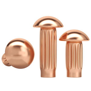 Remache sólido de cobre con cabeza redonda moleteada M2 M2.5 M3 M4 GB827 para etiquetas y placas de identificación - Product Image 1