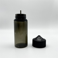 Bouteille vide compressible colorée 60 ml en PET épais pour huiles essentielles avec bouchon plat, flacon compte-gouttes inviolable V3 pour jus et liquides