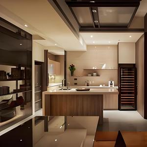 Armoire de cuisine ultra noire haut de gamme Design de style moderne Île de luxe de Kichen Armoire de cuisine complète en bois - Product Image 1