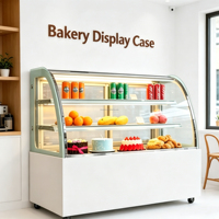Vitrine réfrigérée pour gâteaux de supermarché, vitrine à gâteaux verticale en verre incurvé, vitrine réfrigérée à double porte pour gâteaux