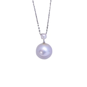 Collier pendentif pour femme en argent S925, perle d'eau douce blanche et violette 11-12mm, forte luminosité, légers défauts, directement de l'usine - Product Image 4