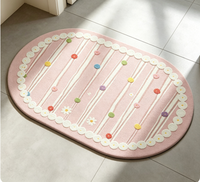 Tapis de sol en terre de diatomées - Tapis absorbant l'eau pour la porte de la salle de bain, facile à nettoyer, tapis de sol pour la maison