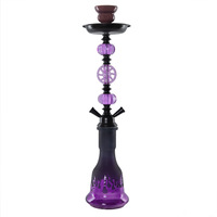 Chicha de luxe en verre dépoli arabe, double tuyau, effet miroir, écologique, violette, grande taille, pour bars et usage domestique, produit transfrontalier très demandé