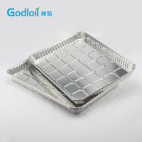 Lebensmittelechte 446x326x33mm Professionelle Aluminiumfolie-Behälter für Catering-Dienste Recycelbare BBQ-Grillplatten