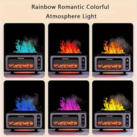 TV Cheminée Flamme Humidificateur Diffuseur USB Ultrasons Huile Essentielle Diffuseur de Bureau Flamme Colorée Aroma Diffuseur