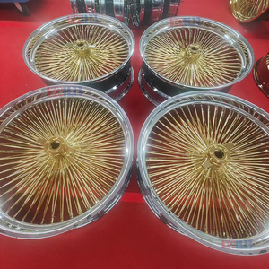 Ruedas de Alambre de 26 Pulgadas para Autos Clásicos, Rueda de Alambre Dorada en el Centro, Ruedas de Alambre Doradas - Product Image 2