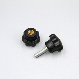 Od 25mm schwarz Nylon Werkzeug maschine Stern griff Messing einsatz massives Handrad Kunststoff knopf - Product Image 2
