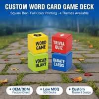 Juego de Cartas Educativas, Caja Cuadrada a Todo Color, Tarjetas de Memoria, Preguntas y Respuestas, Vocabulario, Debate, Fiesta, Educación, 4 Temas Disponibles