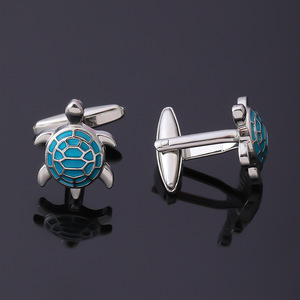 パーソナライズされた動物エナメルカフリンクスシルバーゴールドメッキウミガメスーツシャツ用ウェディングビジネス卒業ギフト - Product Image 5