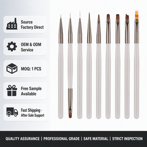 Juego de 9 Pinceles para Decoración de Uñas, para Dibujar Líneas, Pintar Margaritas, Degradados, Tallado, Mezcla de Geles y Diseño de Uñas - Product Image 1