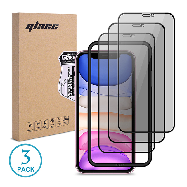 3 Pack Privacy Screen Protector for iPhone 14 15 16 Anti-Spy Tempered Glass Screen Protector Easy Installation Alignment Frame