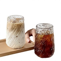 Tasse à latte en verre borosilicate pour boissons froides, résistante aux hautes températures, moderne, compatible lave-vaisselle et micro-ondes, grande taille