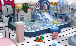 Aire de jeux intérieure pour enfants parc fort coquin avec toboggan - Product Image 3