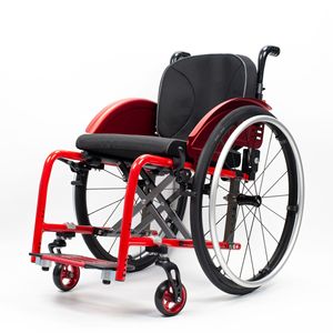 Fauteuil roulant manuel Shi Peng WI5805 rouge, sportif, pliable, léger, avec mécanisme de déverrouillage rapide pour une utilisation active - Product Image 4