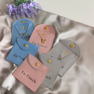Custom di lusso in microfibra gioielli sacchetti di imballaggio per <span class=keywords><strong>orecchini</strong></span> collana in pelle scamosciata busta con bottone di gioielli piccolo <span class=keywords><strong>sacco</strong></span> di cristallo - Product Image 2