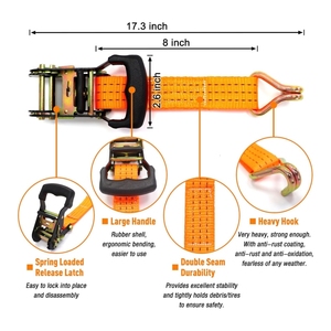 Cinghia a Y Resistente per Ruota di Scorta con 3 Cinghie a Cricchetto in Poliestere, Portata 4500 libbre - Per Portapacchi UTV e Montaggio su Pickup - Product Image 3