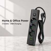 Multiprise européenne avec ports USB disponible en noir et blanc, adaptée pour l'Asie centrale et le Moyen-Orient, dotée d'un port Type-C