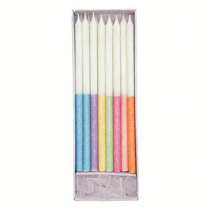 Nouvelle mode <span class=keywords><strong>bougies</strong></span> de gâteau d'anniversaire en forme de crayon minces et longues enveloppées individuellement <span class=keywords><strong>bougies</strong></span> promotionnelles imprimées de cerises sans fumée Pâques - Product Image 1