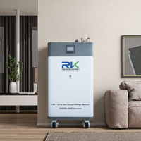 Sistem Penyimpanan Energi Rumah Terpasang di Lantai, Baterai Surya All-In-One Stackable 51.2V 300Ah 15kWh 6000 Siklus Lifepo4 Lithium CAN