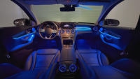 Panneau de garniture de porte en bois avec éclairage ambiant dynamique pour Mercedes W205 X253 C253 GLC, accessoires de mise à niveau de l'éclairage LED intérieur de voiture