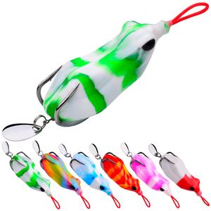 Nuovo Silicone fatto a mano da 6.5cm 14.5g 6 colori Floating artificiale basso persico morbido rana <span class=keywords><strong>pesca</strong></span> esca <span class=keywords><strong>con</strong></span> Spinner paillettes - Product Image 1