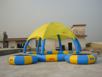 WINSUN dôme de piscine rond gonflable multicolore avec couverture de tente, piscine bon marché avec tente de soleil
