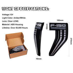 Đèn Led Đánh Dấu Bên Hông Cho Năm 2021 2022 <span class=keywords><strong>Ford</strong></span> <span class=keywords><strong>F150</strong></span> Svt Raptor Đèn Chớp Chắn Bùn Phía Trước Bộ Đèn Tín Hiệu Rẽ Led Màu Hổ Phách <span class=keywords><strong>F150</strong></span> - Product Image 5