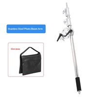 Bras télescopique de studio photo en acier inoxydable 110-250 cm (37 "-91 ") pour éclairage supérieur de flash de studio professionnel