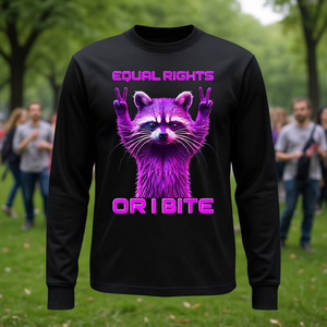 Camiseta de manga larga con estampado de mapache feminista y de igualdad para expresar tu postura sobre la igualdad - Product Image 3