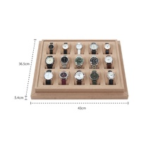Haute qualité NOUVEAU Personnalisé luxe daim velours Plateau à bijoux 15 18 24 fentes Bracelets oreiller Montre plateau d'affichage