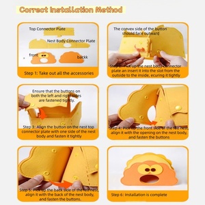 Casa para Hámster Ecológica de Fieltro, Ligera, Cómoda y Duradera, Túnel de Dibujos Animados, Escondite, Cama Portátil para Mascotas Pequeñas, Chinchilla - Product Image 5