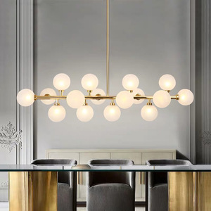 JYLIGHTING Modern White Glass Ball Chandelier Simple Bubble Hanging <strong>Light</strong> with LED/Bulb Living Room Bedroom <strong>Dining</strong> Room Lighting - Product Image 3