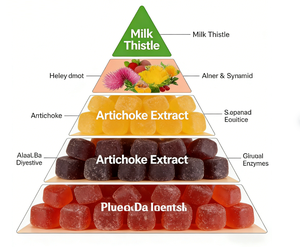 Gummies Détoxifiantes pour le <span class=keywords><strong>Foie</strong></span> avec Chardon-Marie et Artichaut |   Complément alimentaire végétalien pour la purification du <span class=keywords><strong>foie</strong></span> et le soutien des enzymes digestives - Product Image 3