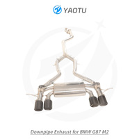 YT knalpot Catback empat sisi ganda, knalpot dengan sistem katup khusus untuk BMW G87 M2