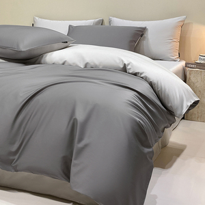 Sunny Textile vente en gros coton égyptien couleur unie Double sort simple reine bleu ensembles <span class=keywords><strong>de</strong></span> housse <span class=keywords><strong>de</strong></span> couette - Product Image 2