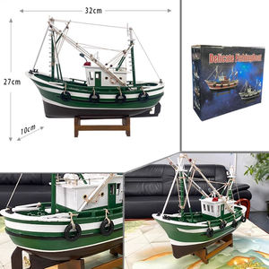 Modèle de bateau de pêche en bois américain, décoration artisanale, modèle de voilier, décoration de bureau, salon, modèle de bateau de pêche au crabe, chalutier - Product Image 2