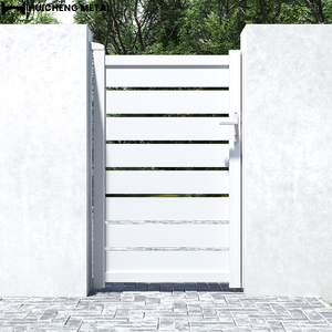 Portail de passage piétonnier extérieur en alliage d'aluminium avec finition thermolaquée, clôture moderne pour villa, petits portails battants blancs pour maisons - Product Image 4