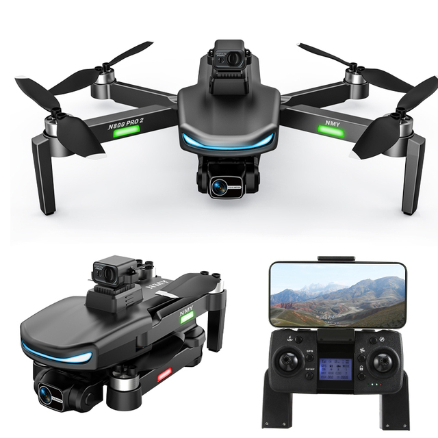 N800 PRO Drone With Dual Camera Obstacle Avoidance GPS 3-Axis Wifi FPV Optical Flow Brushless Foldable RC Drone