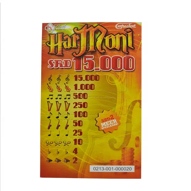 Venda por atacado preço barato top qualidade bilhete da loteria puxar tab bilhetes puxar tabuletas jogo cartões & bilhetes