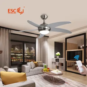 Home decorative fan 52 inch 3 fan speed remote control ceiling fan with light wooden india