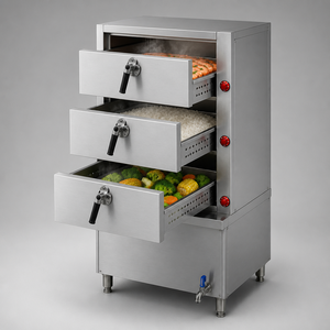 Cabinet à vapeur électrique polyvalent à 3 niveaux, 20 kW, en acier inoxydable, pour hôtels, cantines et services de restauration institutionnelle - Product Image 1
