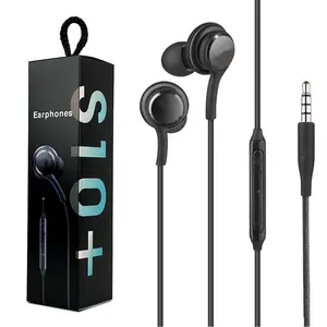S10 Kopfhörer Headset In Ear Heavy Bass Sound verdrahtet 3,5mm Buchse mit Mikrofon Für Samsung Galaxy Kopfhörer