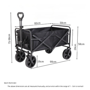 Wagon pliant Portable plate-forme OEM en plastique Durable pour les pique-niques en plein air supermarché Shopping <span class=keywords><strong>voiture</strong></span> Camping main pousser tirer remorque - Product Image 2