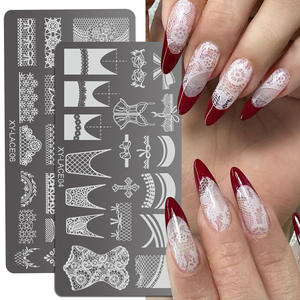Nouvelle arrivée transfert impression dentelle bord doux Style ongles estampage plaque nouveau modèle ongles 3D estampage plaques - Product Image 2