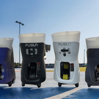 Lanceur de balles automatique PUSUN PP-MiniPro 2024, équipement d'entraînement portable en ABS, robot d'entraînement, télécommande par application, entraînement au tennis