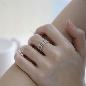 Dylam Trendy Bling Vintage Engagement Anniversary Gift <b>Eternity</b> Sparkling <b>Silver</b> 925 Sterling <b>Rings</b> - Product Image 4